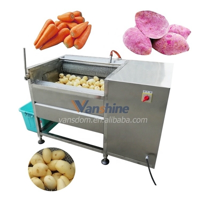 High quality stainless steel brush roller fruit and vegetable washing and peeling machine price